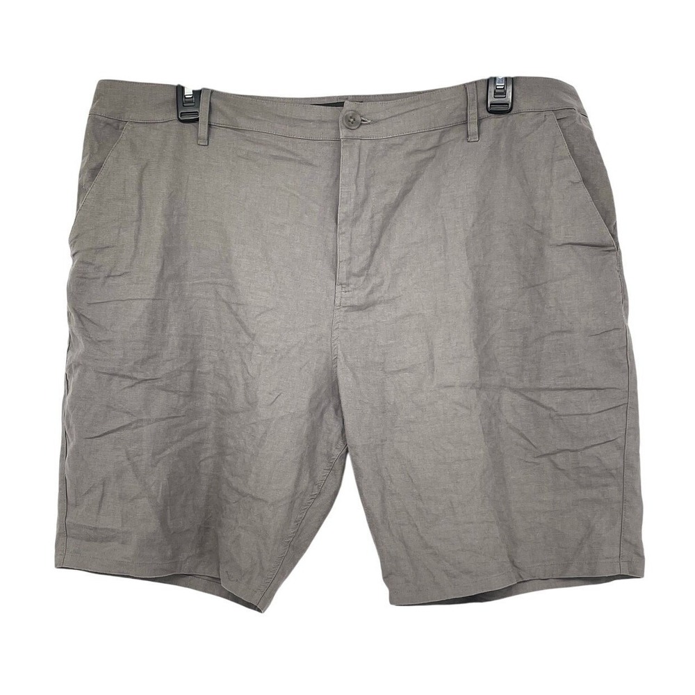 Paige Mens Aluminum Frost Linen Blend Shorts Size 40 Casual Breathable